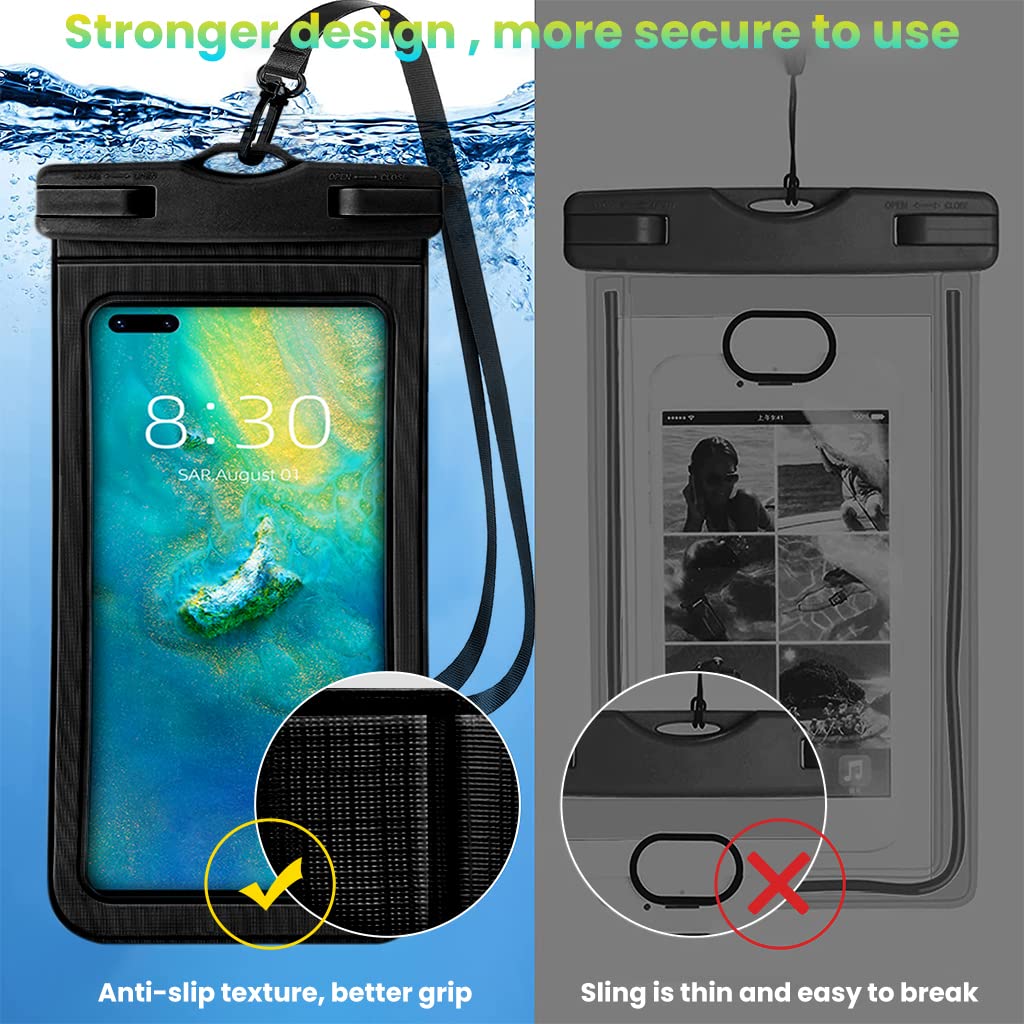 Waterproof Mobile Pouch for Beach and Swimming with Snap Lock Design & IPX8 Seal | Fits 6.9 in Phones