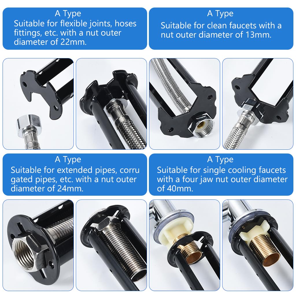 Serplex Sink Wrench for Plumbing Repair with Dual Head Design and Carbon Steel Build | 2Pcs Set