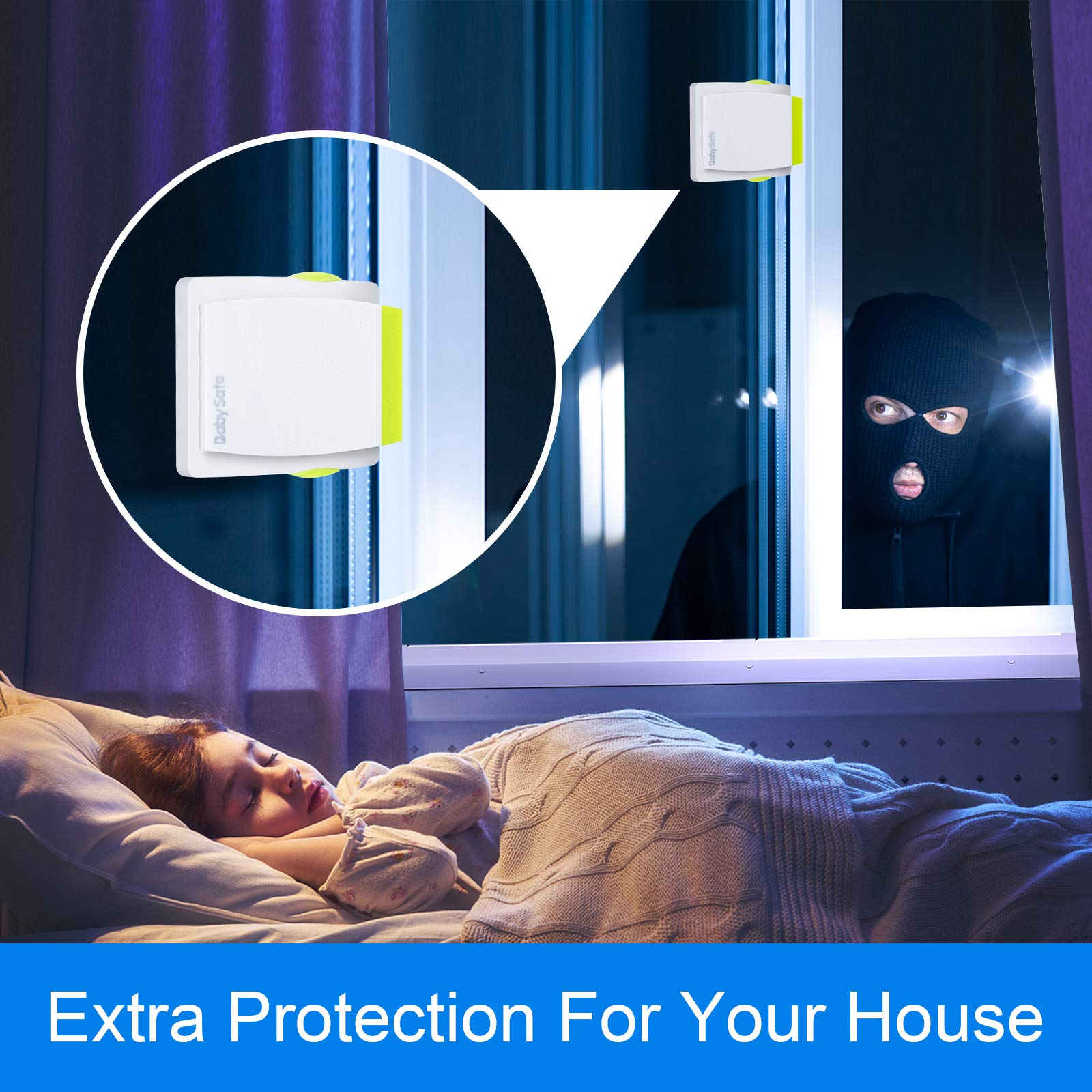 SNOWIE SOFT Security Window Lock for Push Pull Doors with Self Adhesive Stopper | 2 Pack 1.18 in Width for Kids Safety