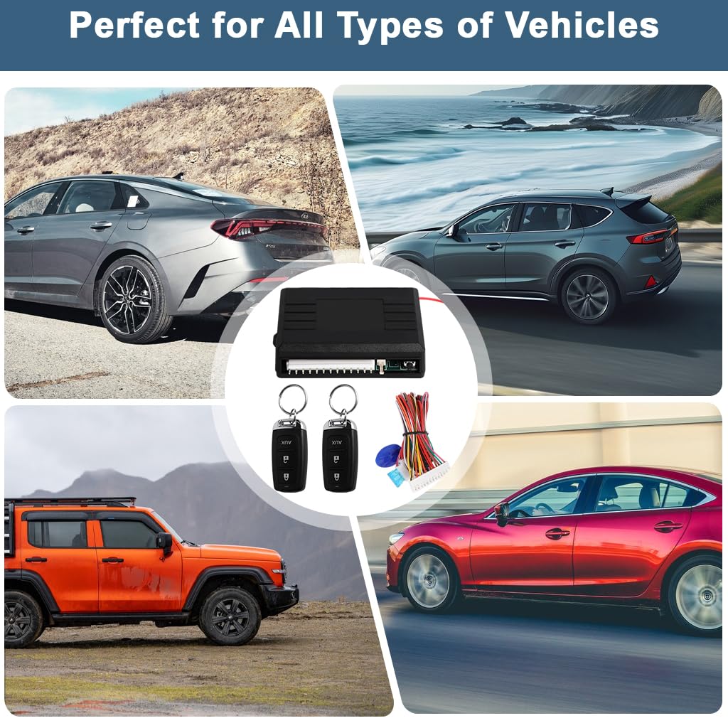 STHIRA Keyless Entry System for 12V Cars with Dual Remote Keys and Complete Wiring Kit