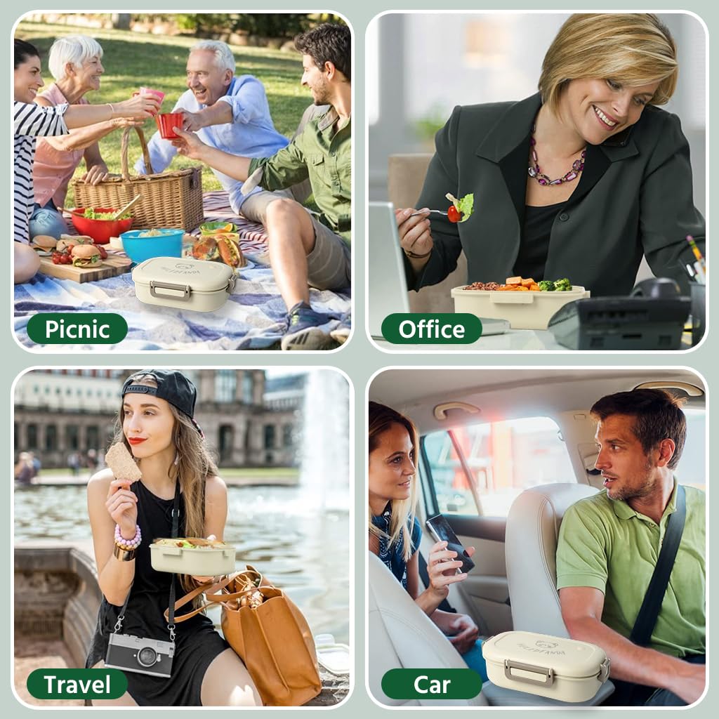 Supvox Bento Box for Kids with No BPAs and Chemical Dyes in Off White | Safe Lunch Container