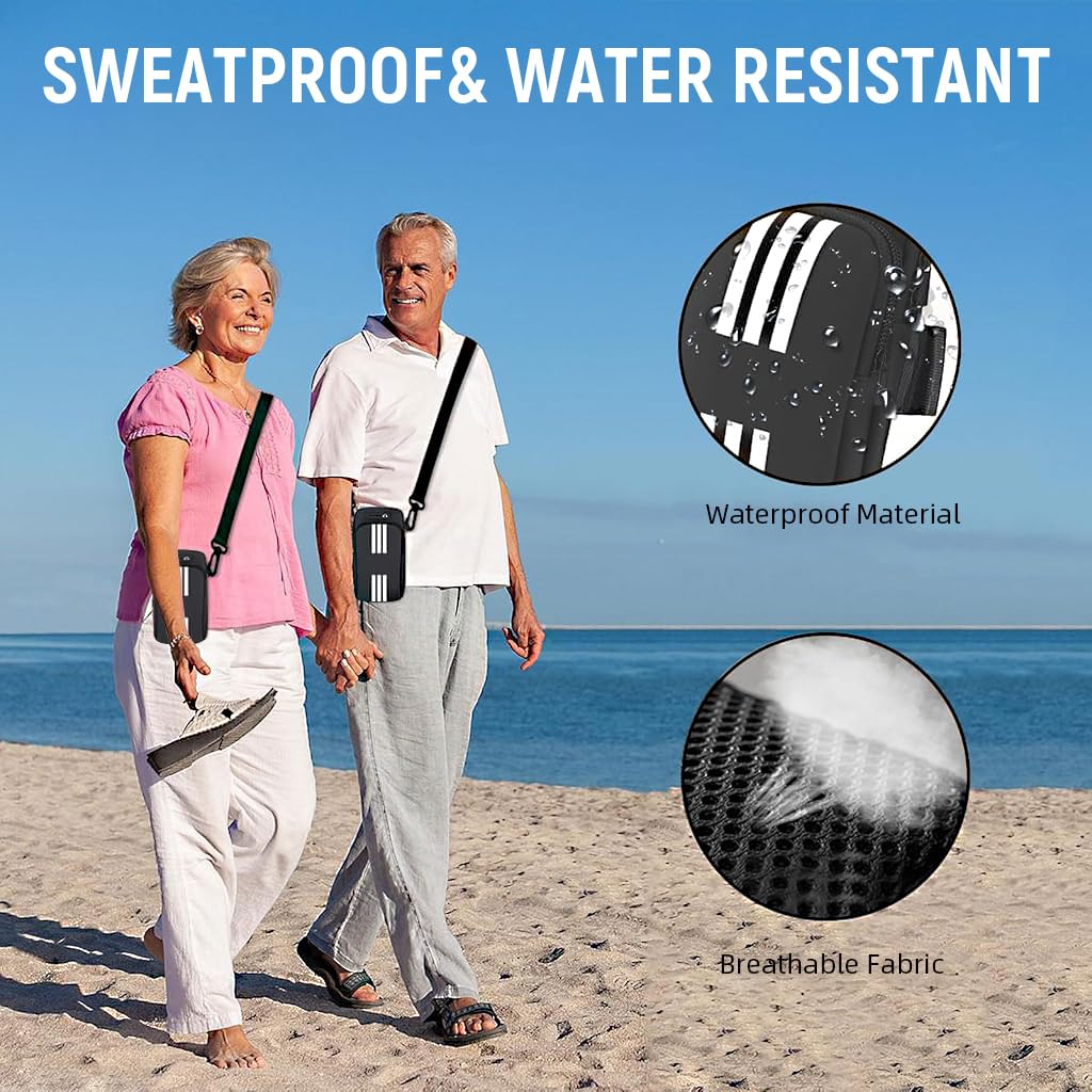 Proberos Running Armband Phone Bag for 7 in Phones with Dual Zipper Pockets and Mesh Back | Waterproof and Adjustable Strap