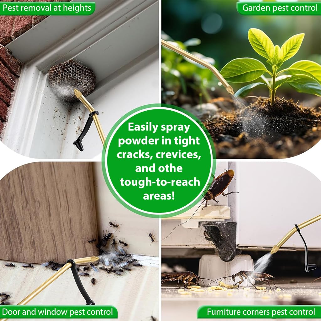 ORTIZA Silicone Powder Sprayer for Gardening Pest Control with Long Brass Nozzle | Ergonomic Grip