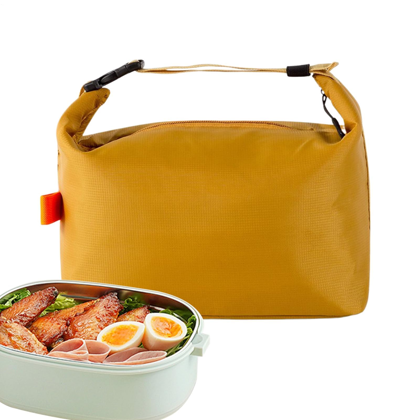 HASTHIP® nsulated Lunch Bag, Leakproof Waterproof Lunch Box with Aluminum Foil Lining and Ergonomic Handle, for Men’s Meal Storage at Work, School, Office, Hiking, Picnic, Beach-Yellow