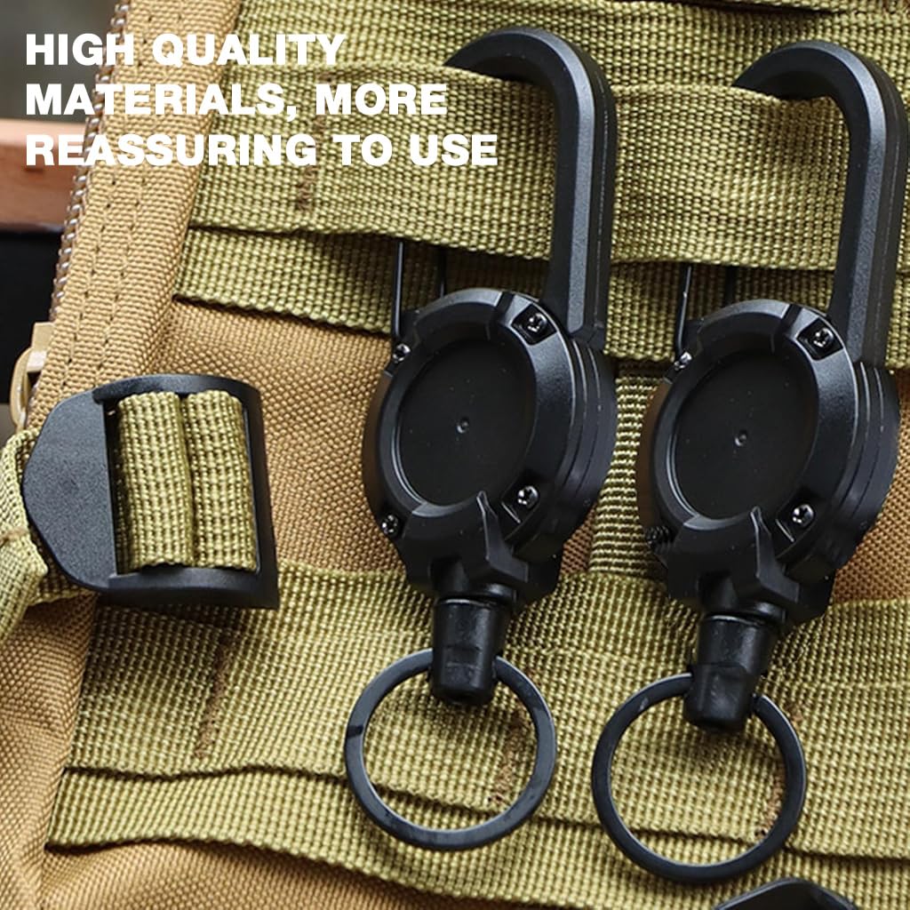 HASTHIP ID Card Holder for Work and School with 23.6 in Retractable Reel & Steel Wire Clip