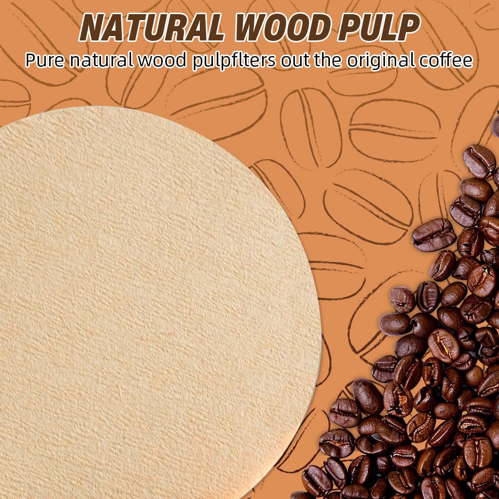 Supvox Coffee Filter Paper for 51mm Espresso Portafilter featuring 400 Unbleached Rounds | Eco-Friendly Disposable Filters
