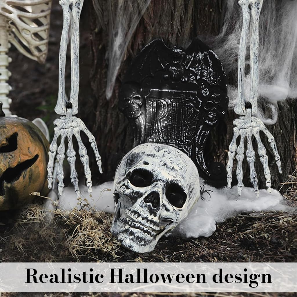 HASTHIP Halloween Half Buried Skeleton Ornament for Lawn and Garden Décor | Includes 2 Arms and Head