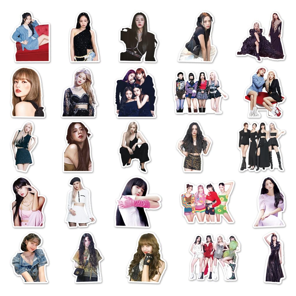 HASTHIP BLACKPINK Sticker Set for DIY Decoration with 50pcs Waterproof PVC Sheets | Gifts for Fans