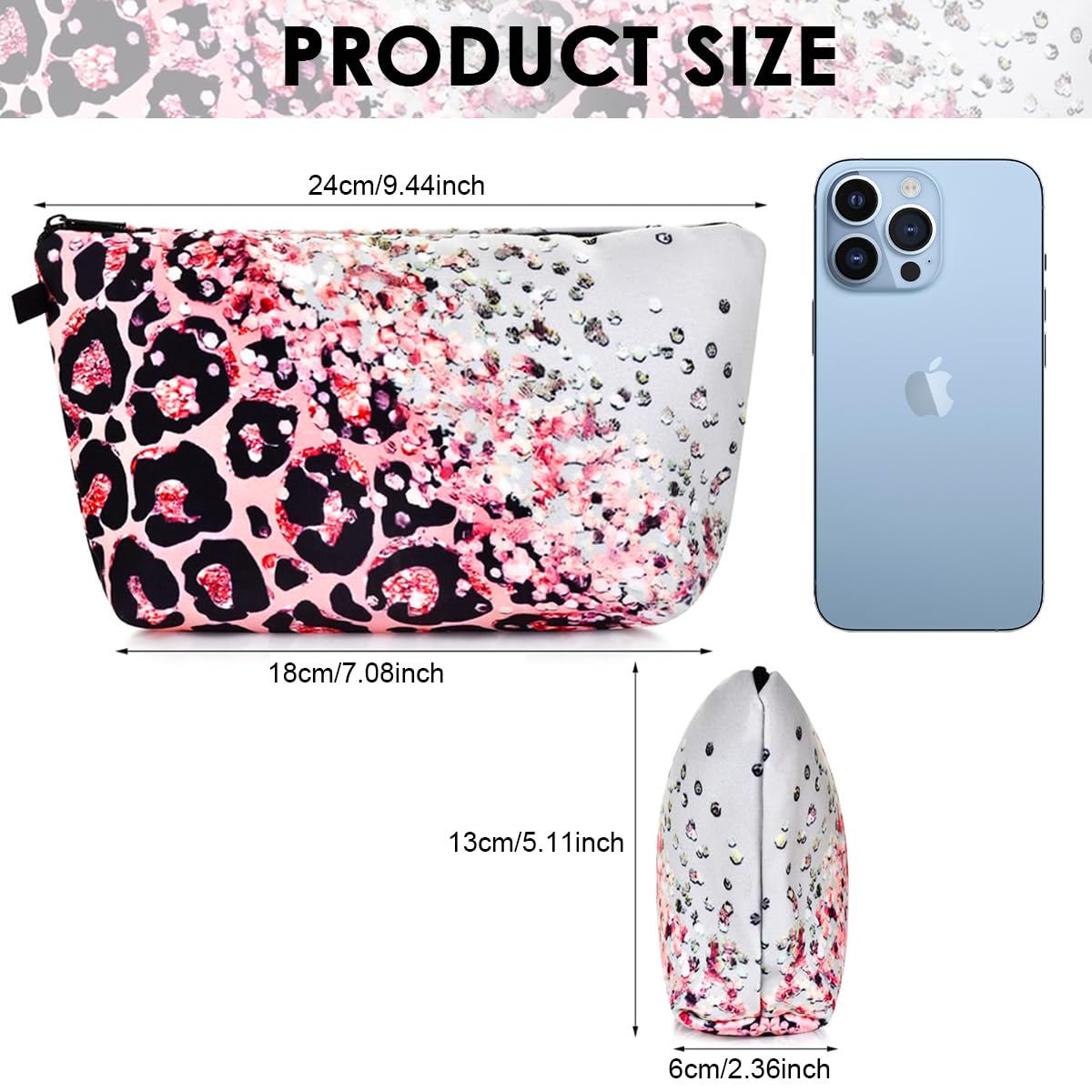 MAYCREATE Makeup Bag for Travel and Daily Use featuring Linen Fabric with Zipper Closure | Gift for Women Girls