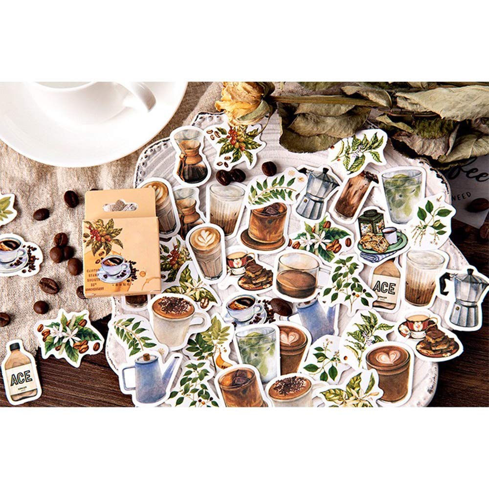HASTHIP Vinyl Spring Flower Waterproof Stickers for DIY Decoration featuring 46 pcs | Multicolour Plant Designs