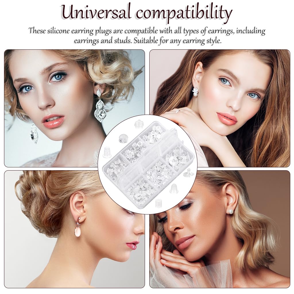 MAYCREATE Earring Backs for Ear Studs featuring 550 pcs Set with 6 Styles | DIY Jewelry Making