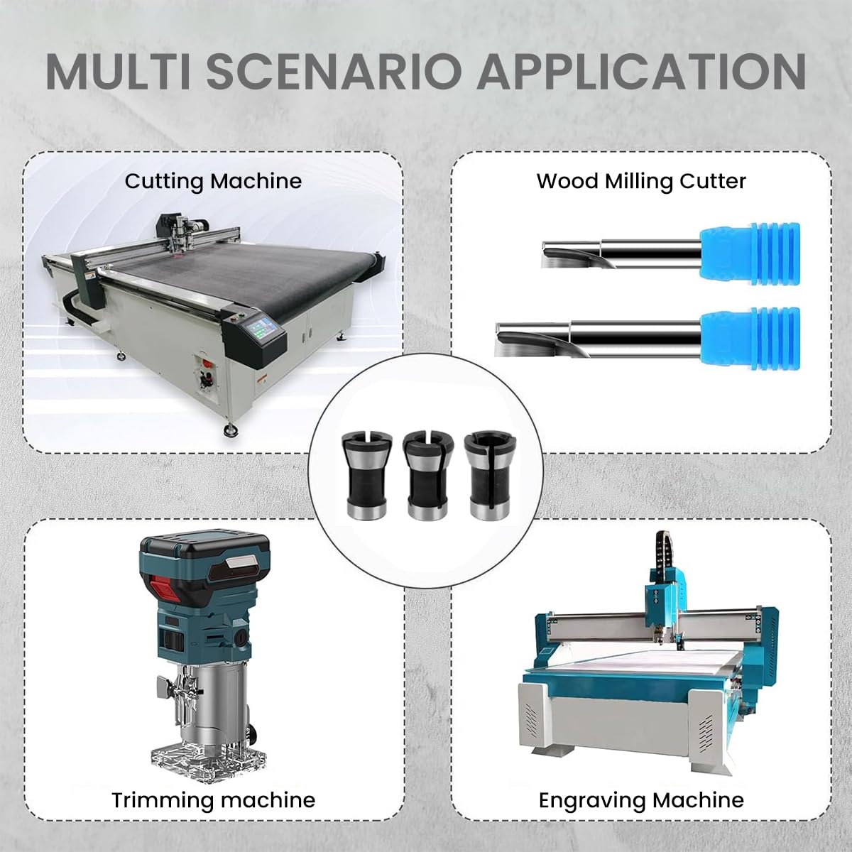 Serplex Collet Chucks Set for Wood Router Bits featuring 6Pcs 6mm 1/4in 8mm Adapters | Heat-Treated Steel
