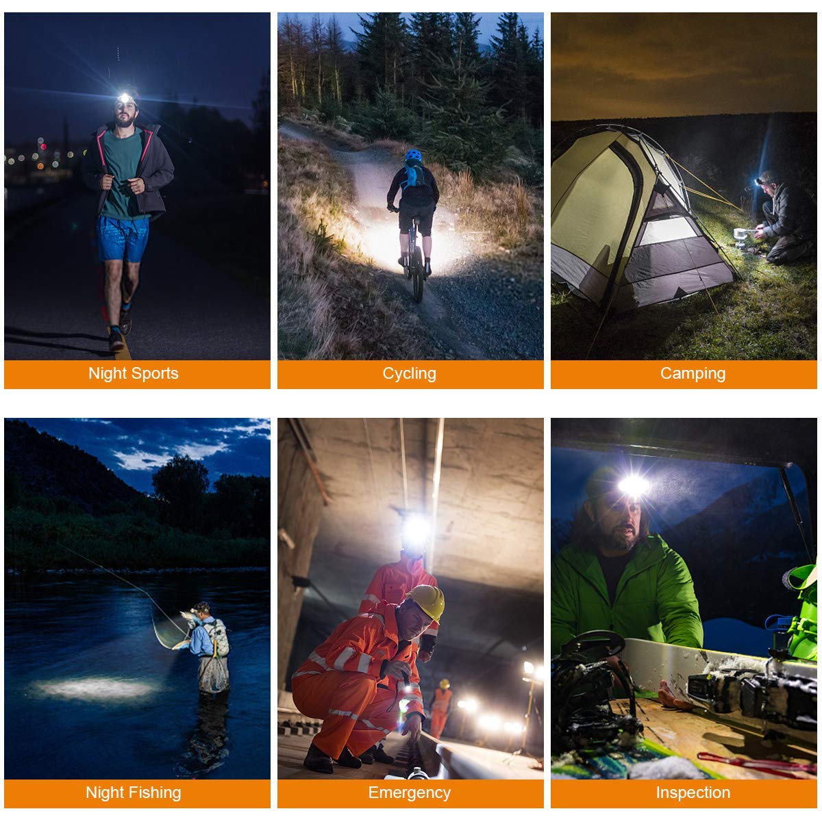 Verilux Head Torch Light for Camping and Running with 13000 Lumens & 90° Adjustable Lamp | Rechargeable LED Headlamp