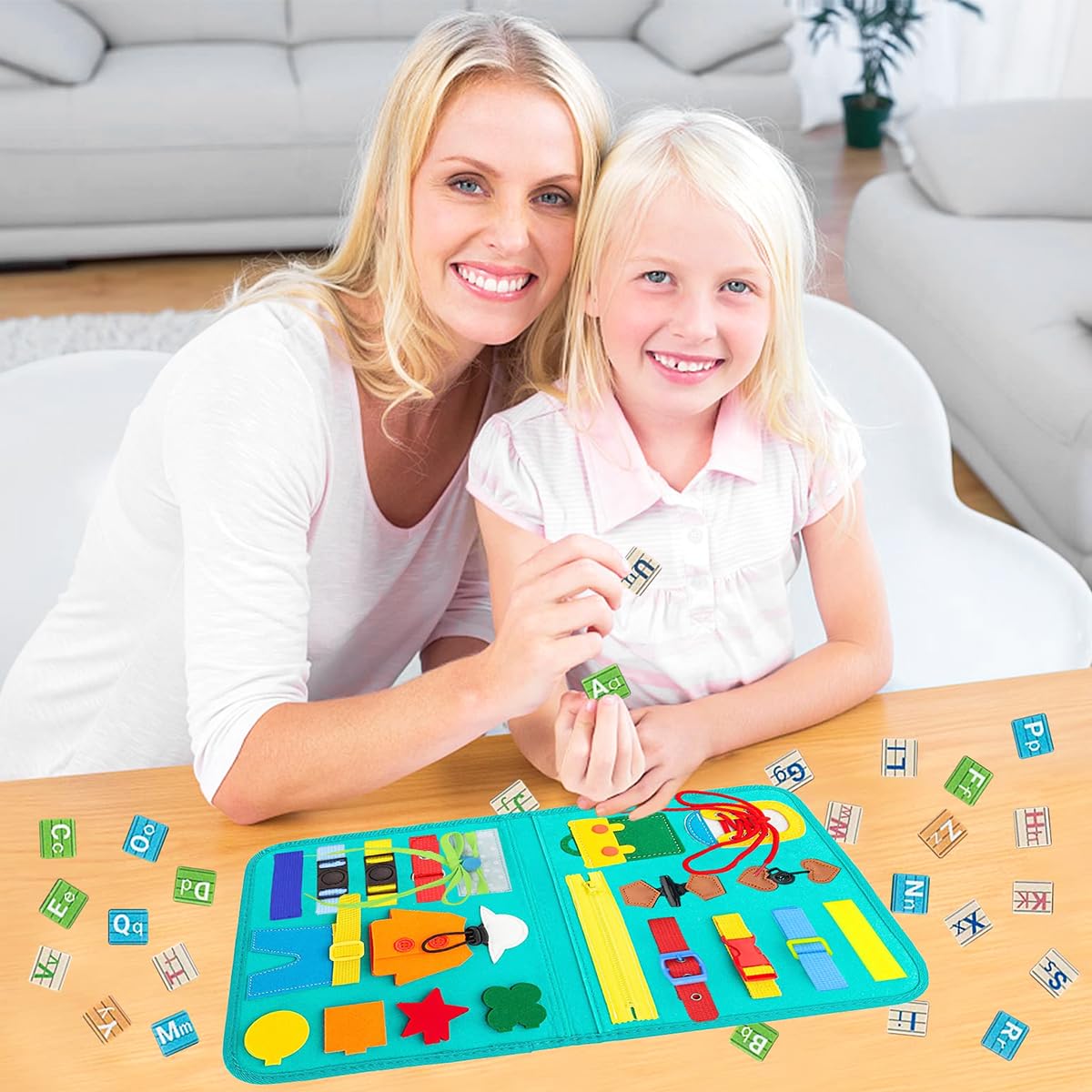 SNOWIE SOFT Busy Board for Toddlers with Felt Handbag Design and Montessori Activities | Educational Travel Toy for Kids Aged 1–4