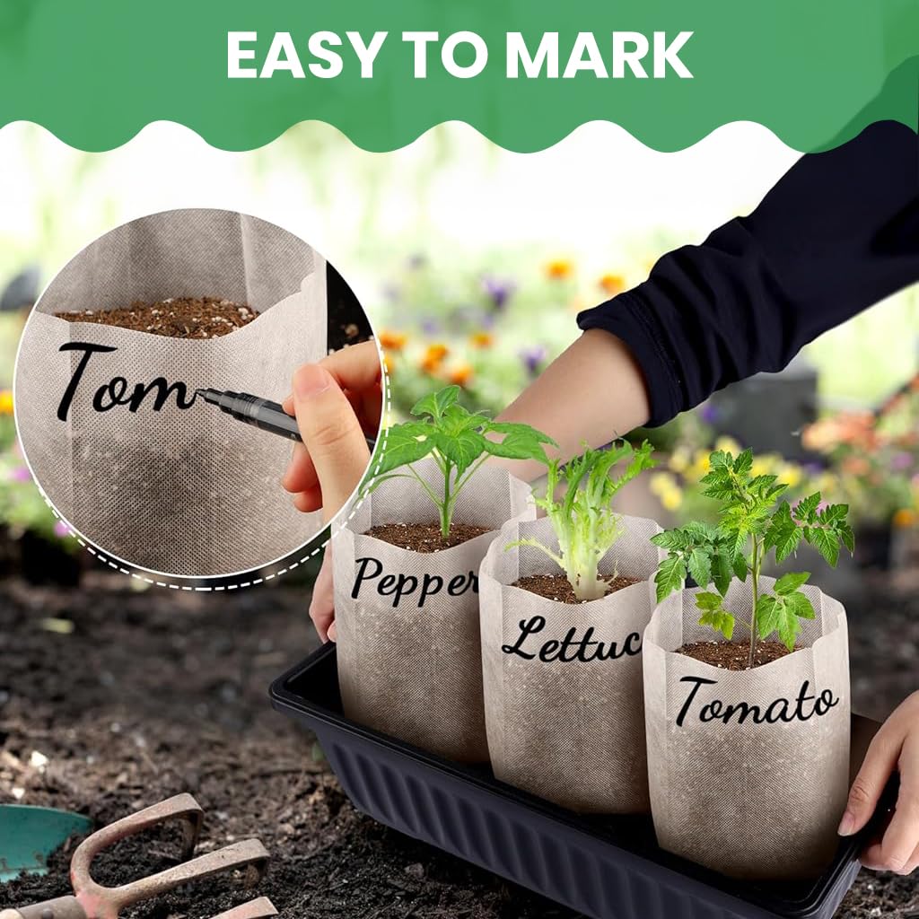 HASTHIP Seedling Bags for Germination and Transplanting 100 Pack 13x18cm | Degradable Non‑Woven Fabric