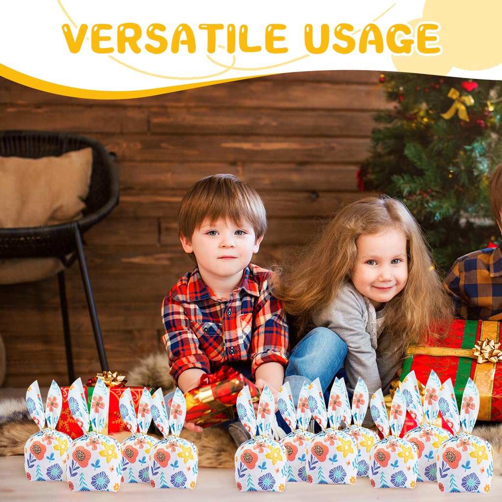 ZIBUYU Gift Bags for Christmas and Birthday Wrapping with Tie Up Closures 50pcs 14x23cm EVA