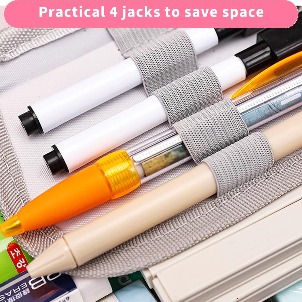 HASTHIP Large Capacity Pencil Case with Combination Lock and Waterproof Pink Oxford Cloth for School | Holds up to 80 Pens