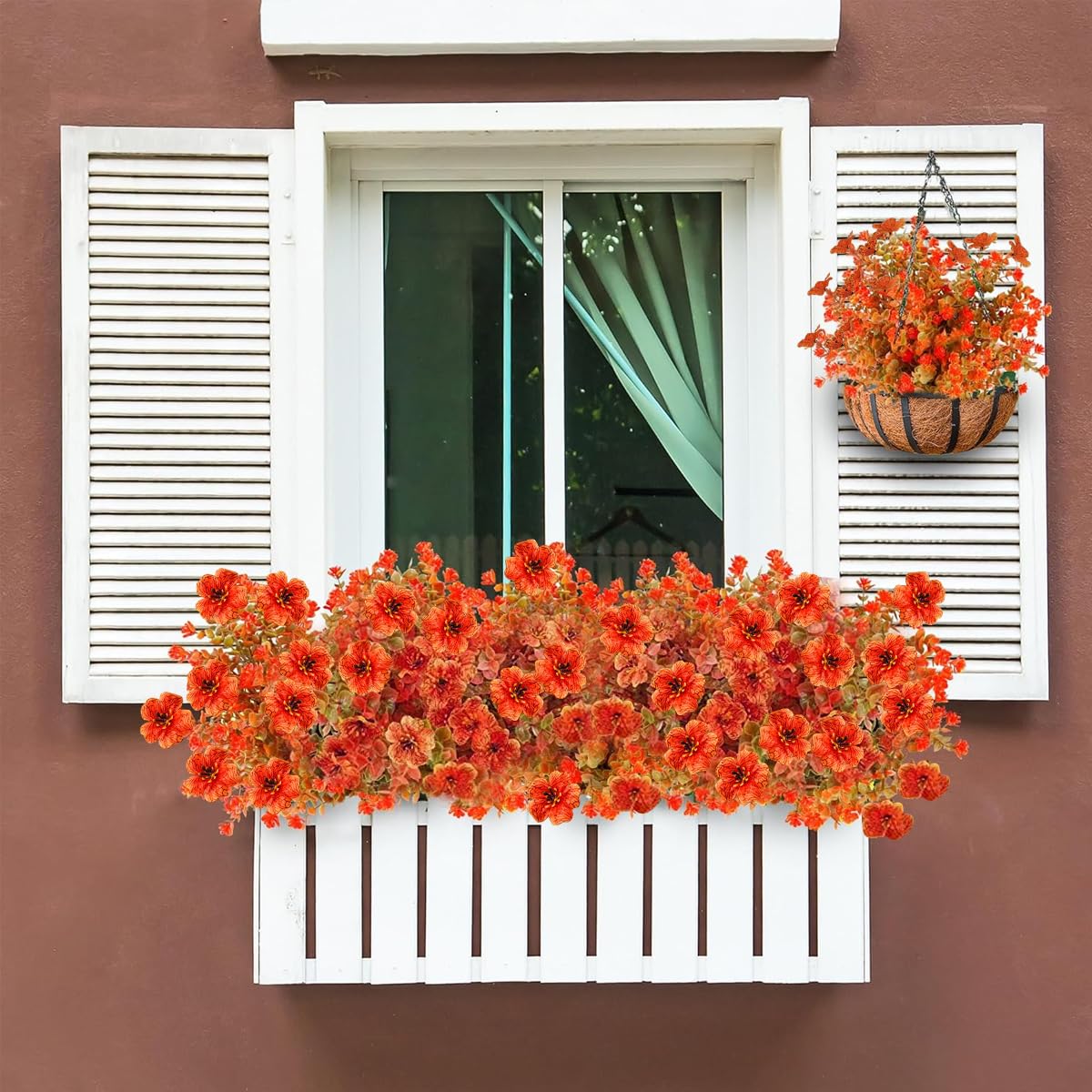 Supvox Artificial Flowers for Home Decor featuring 10 Pcs Orange Fall Bundles | Easy Care