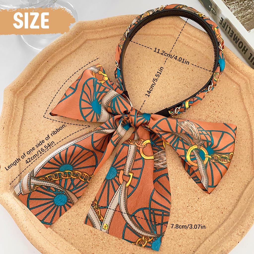 PALAY Floral Headbands for Girls 3pcs Set with 2 in 1 Ribbon Design | Countryside Chic Hair Accessory