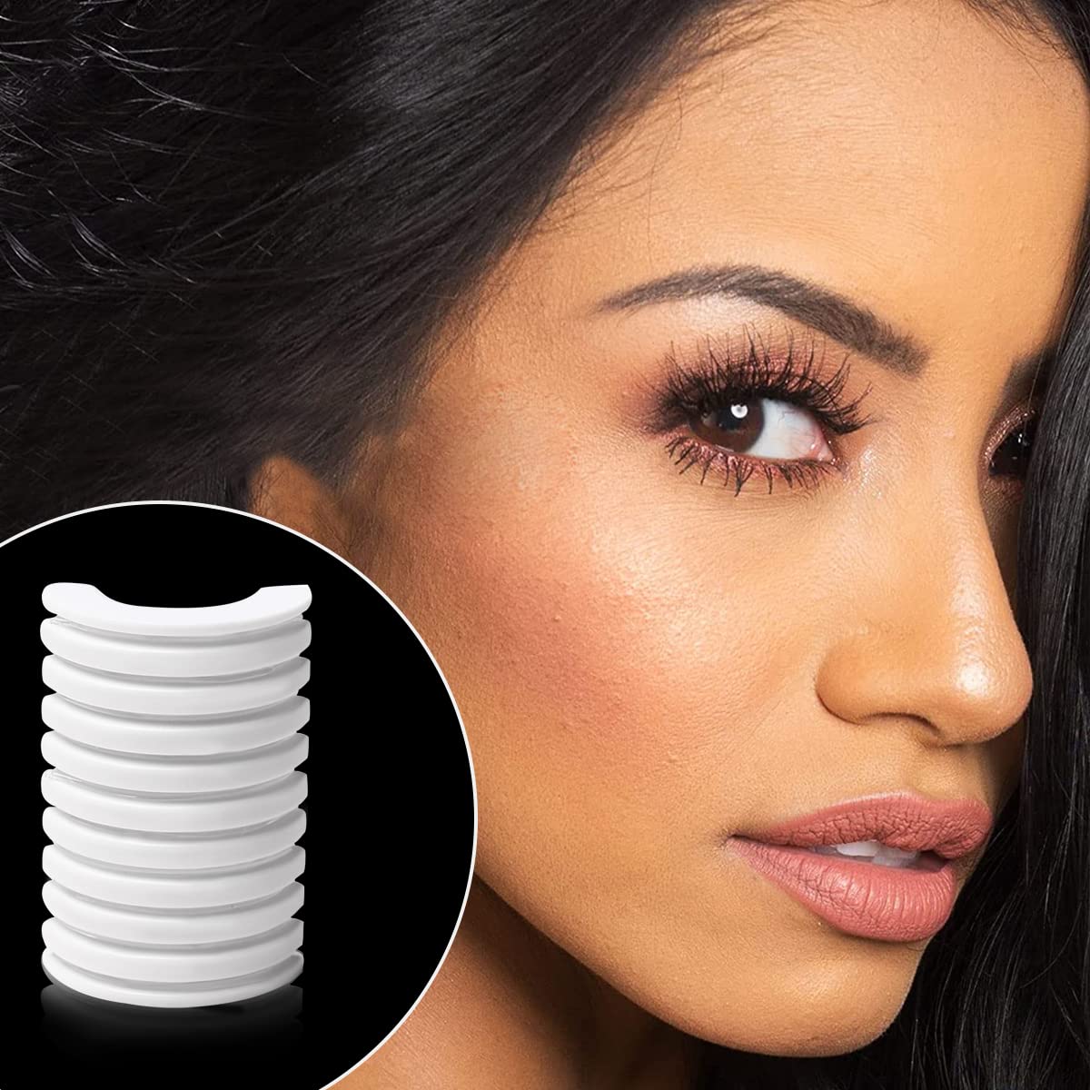 MAYCREATE Self Adhesive Lash Strips for Fake Eyelashes 5 Pairs 40mm Transparent Reusable