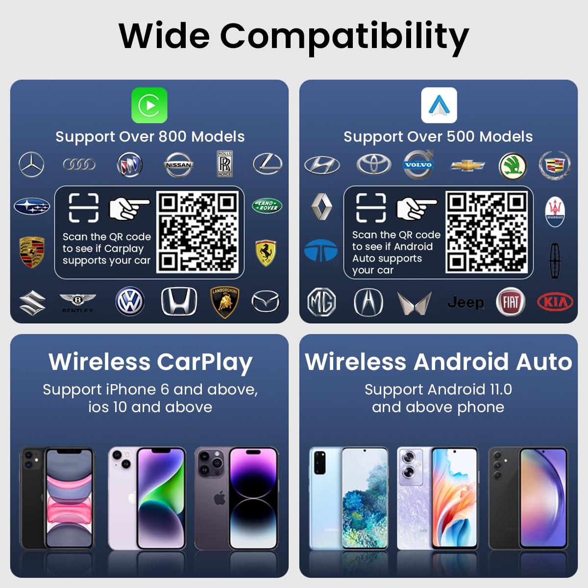 Zitronix Wireless CarPlay Adapter with Bluetooth 5.2 and Dual Band WiFi | Aluminum Alloy Housing