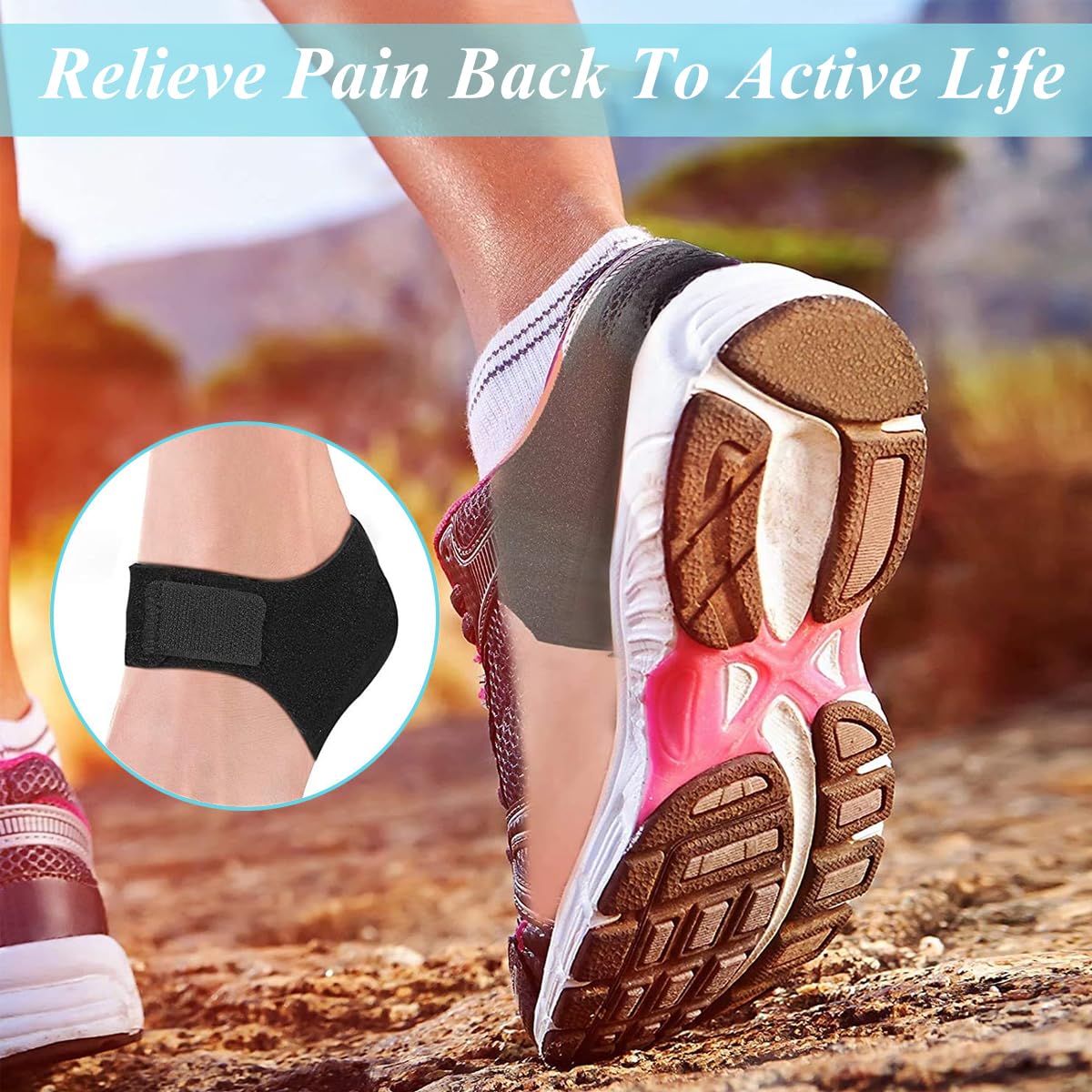 HANNEA Heel Protectors for Plantar Fasciitis Pain Relief with Silicone Cushion Pads | 1 Pair