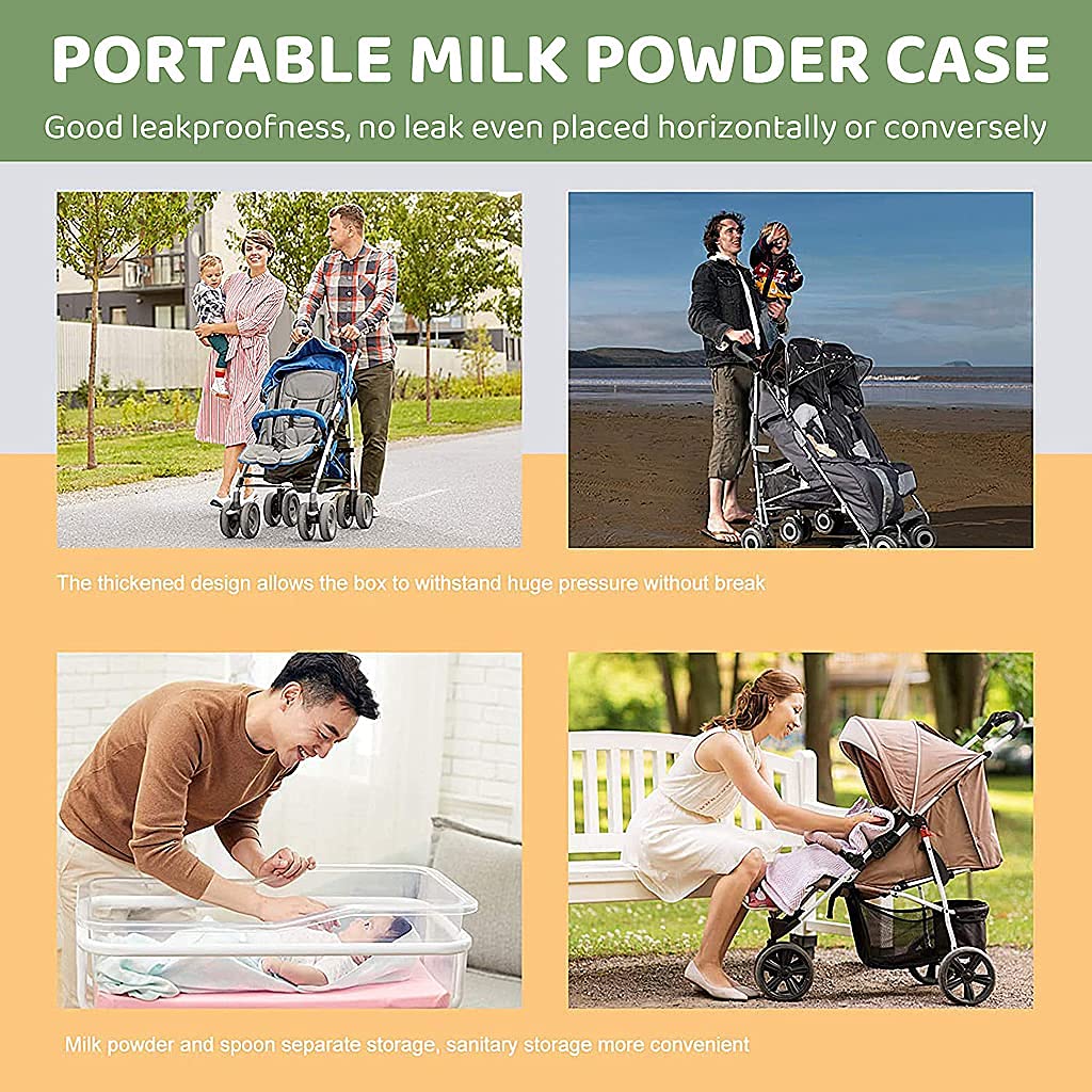 SNOWIE Soft Baby Formula Dispenser for Travel with Double Lid Seal and Scoop | 550ml BPA Free PP Container