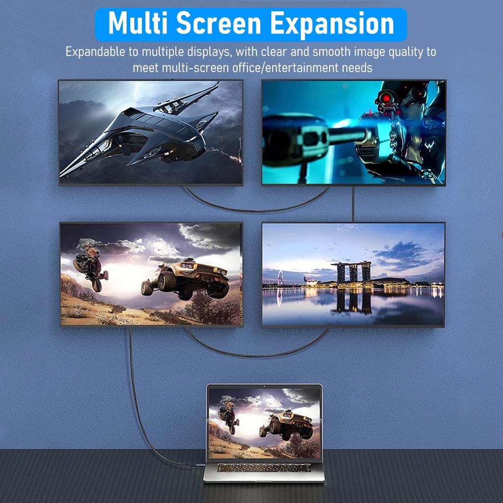 Verilux Type C Cable for Thunderbolt 4 with LCD Display and 40Gbps Transfer | 240W USB4 Fast Charging