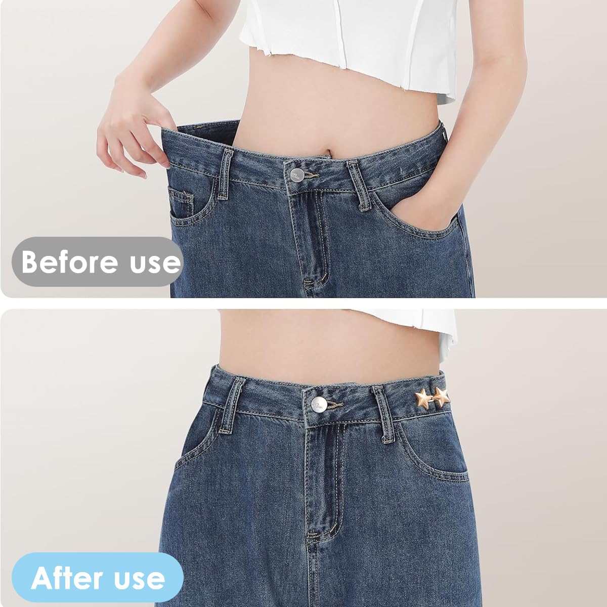 SANNIDHI Jeans Tightening Clips Kit for Instant Waist Adjustment with 12 Metal Pins | Reusable Fit Solution for Women Skirts and Trousers