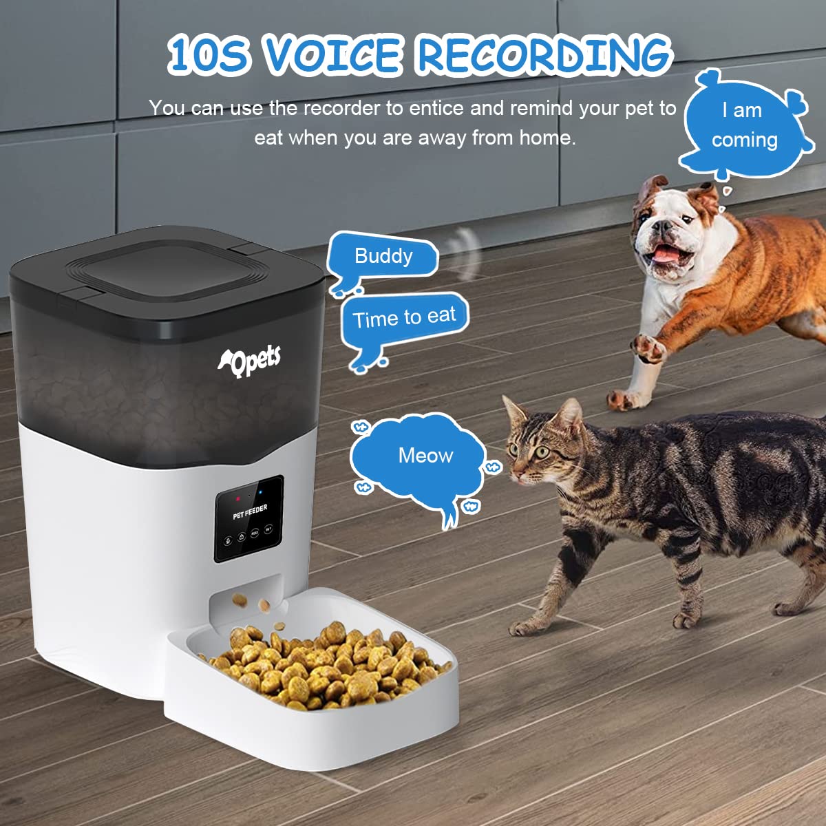 Qpets Automatic Pet Feeder with WiFi App Control and Portion Timer | 3L Plastic Dispenser