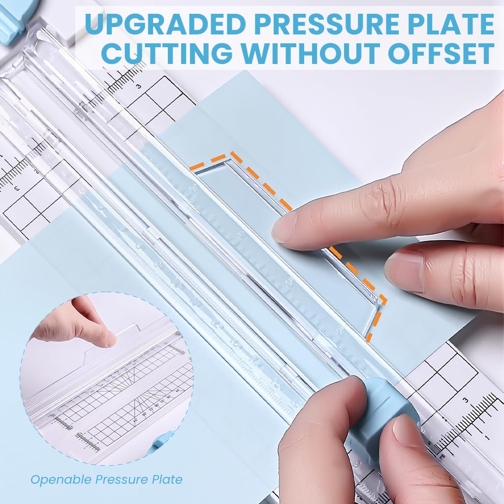 OFIFO Paper Cutter for Scrapbooking with Straight Wave Dotted & Crease Blades | DIY Crafts