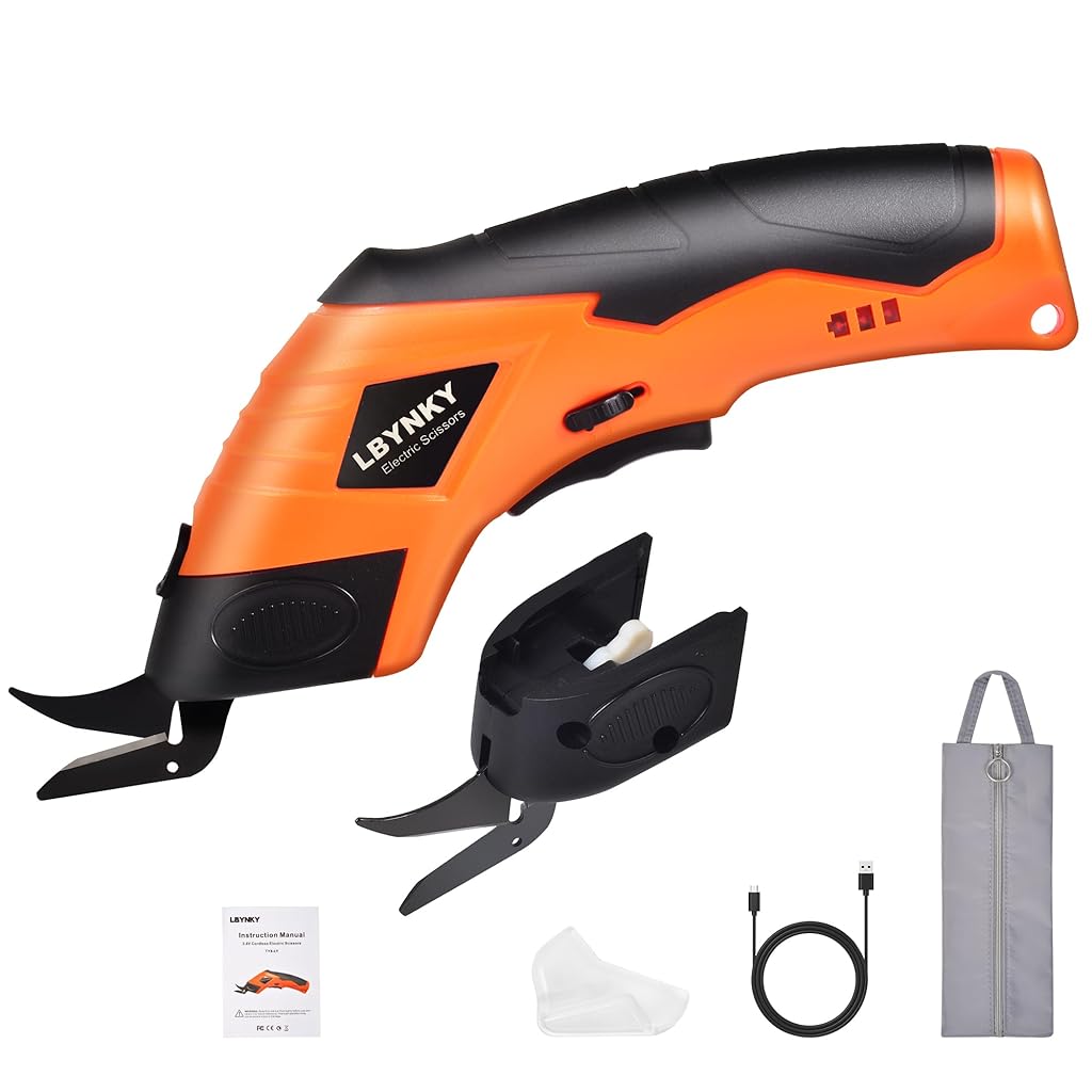 Serplex® Cordless Electric Scissors, 3.6V Cardboard Cutter, Rechargeable Electric Box Cutter with Safety Lock for Cardboard Fabric Carpet Leather Cutting