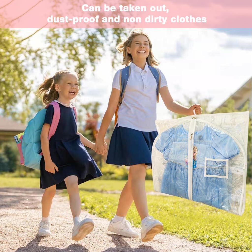 HASTHIP Wedding Dress Garment Bag for Bridal Gowns featuring 4 Zipper Pouches and 60x40x180cm Size | Cotton Fabric with Hanging Hole