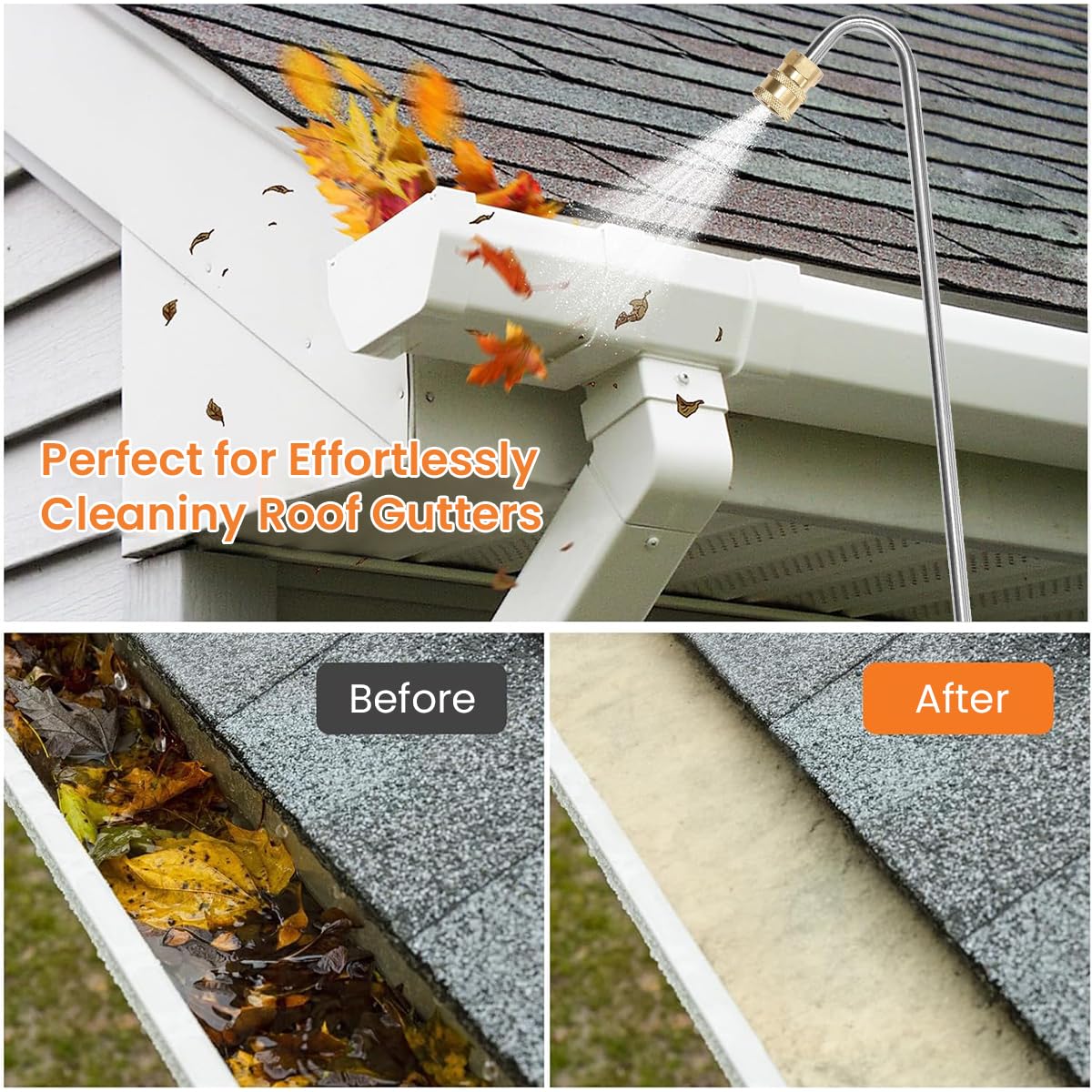 Supvox Pressure Washer Wand for Outdoor Cleaning with 35cm Lance and U Shaped Head | Stainless Steel Attachment