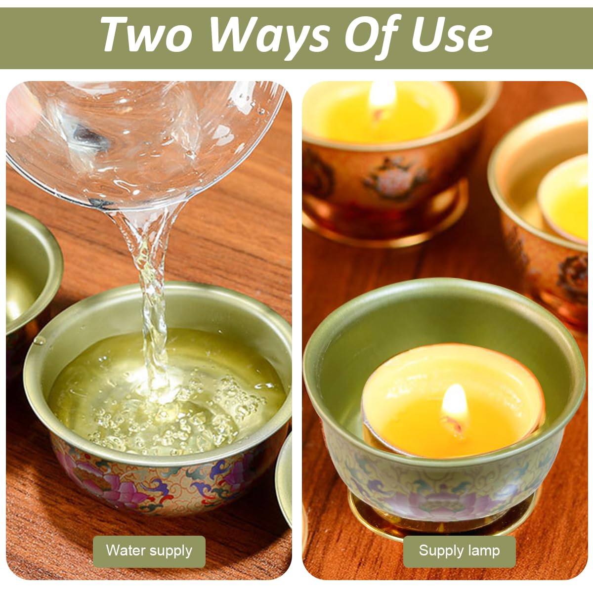 HASTHIP Diwali Decorative Bowls Set for Festive Decor with Lotus Holders & Golden Alloy Finish