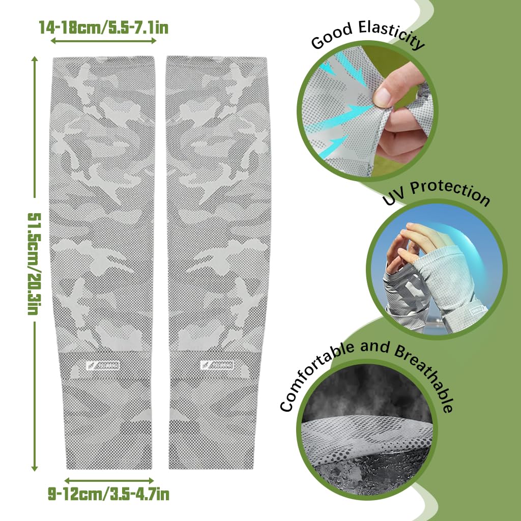 PALAY Arm Sleeves for Outdoor Sports with UPF 50+ UV Protection and Ice Silk Comfort | Thumb Hole Design for Men and Women
