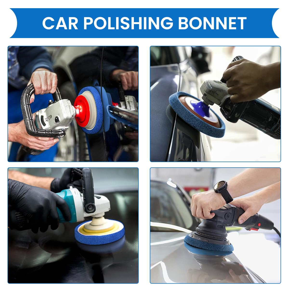 STHIRA Polishing Buffer Pads for Cars and Furniture with 9 and 10 in Fit | 10 Pcs Microfiber Wool Kit
