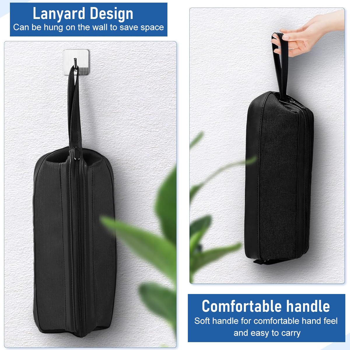 MAYCREATE Hair Tools Travel Bag for Dyson Airwrap with 40x19x16cm Spacious Design | Black 2PCS Organizer