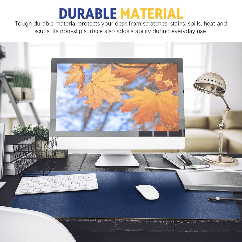 ZORBES Desk Mat for Office with Dual-Sided PU Leather Design 100x50cm | Waterproof & Non-Slip Surface