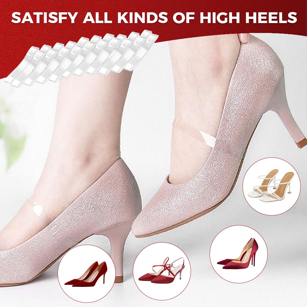 MAYCREATE Invisible High Heel Shoe Straps for Women with 15mm Elastic Anti Slip Design | 10 Pairs