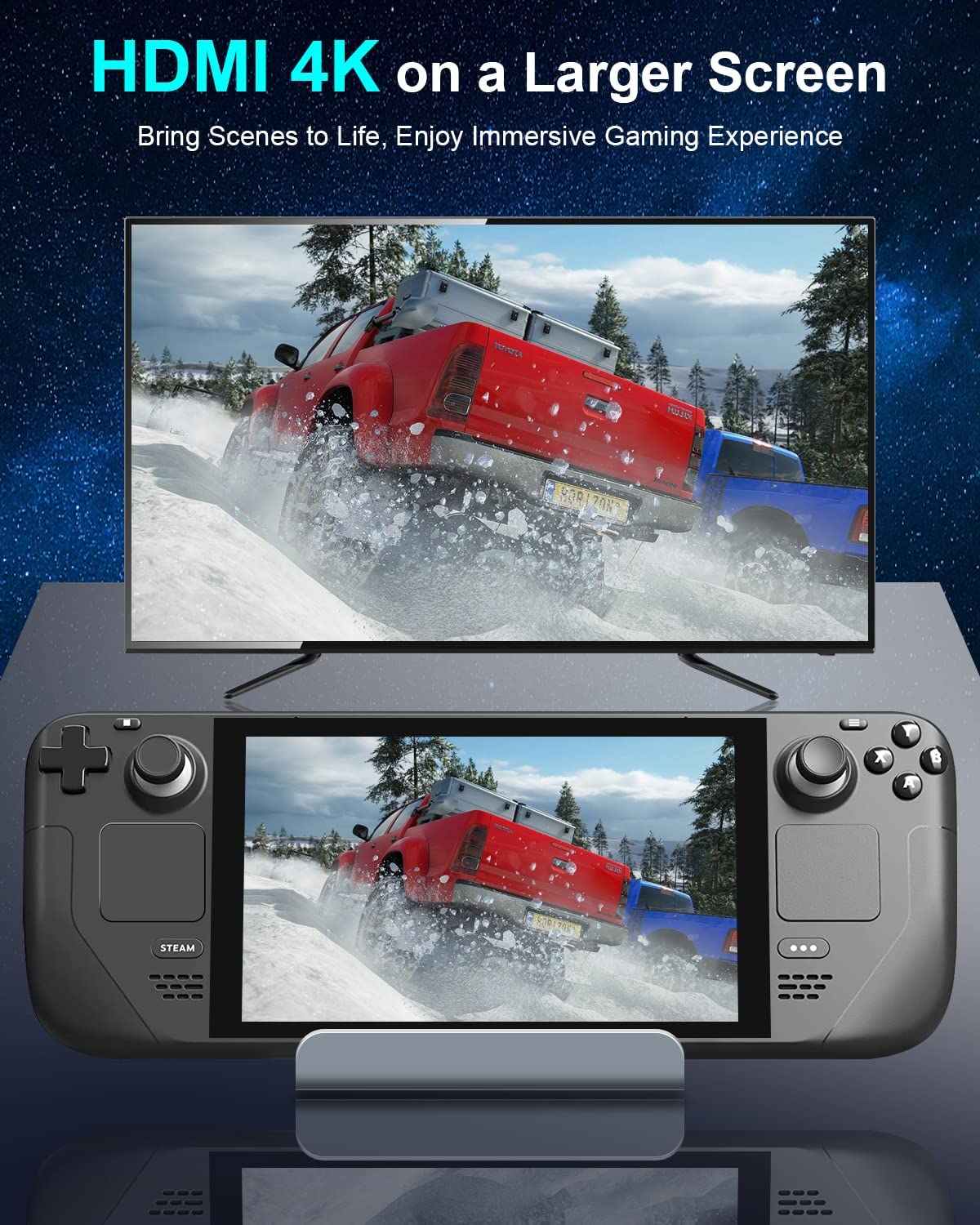 Verilux Steam Deck Dock Station 6 in 1 with HDMI 2.0 4K@30Hz and Gigabit Ethernet | USB Hub