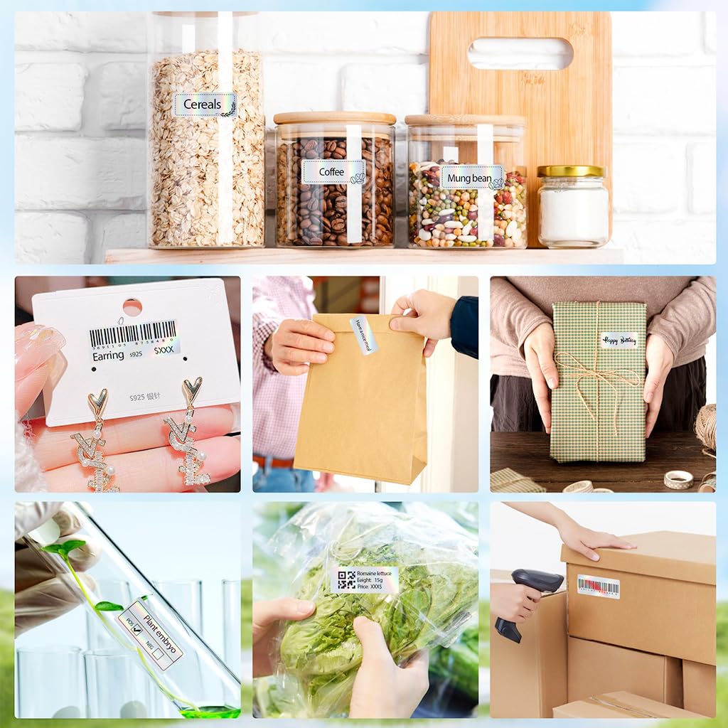 Zeitel Mini Thermal Label Printer Paper Roll for Office with Strong Adhesive | 12x40mm 160 Pcs