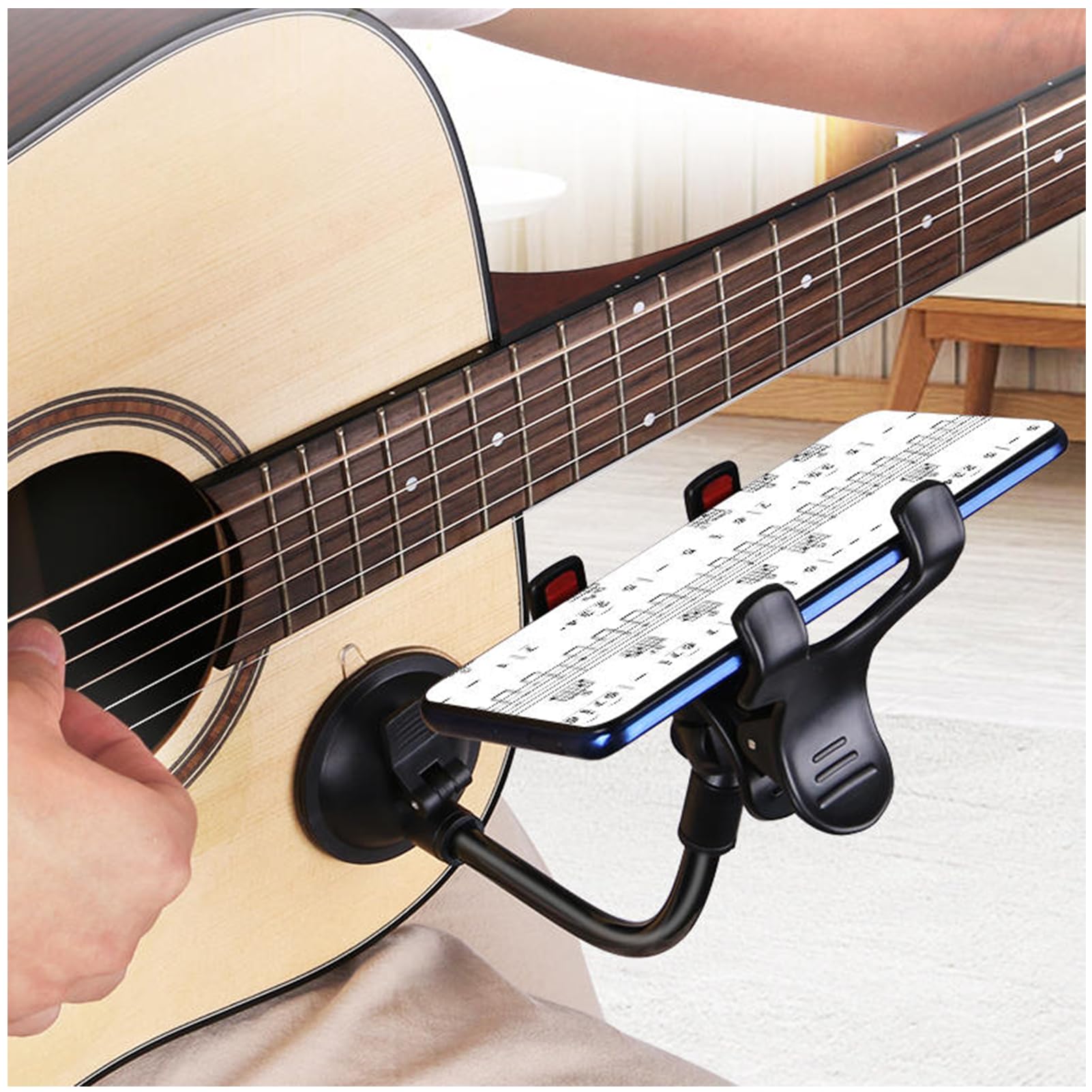 HASTHIP® Phone Holder for Guitar Gooseneck Mount, Removable Suction Cup