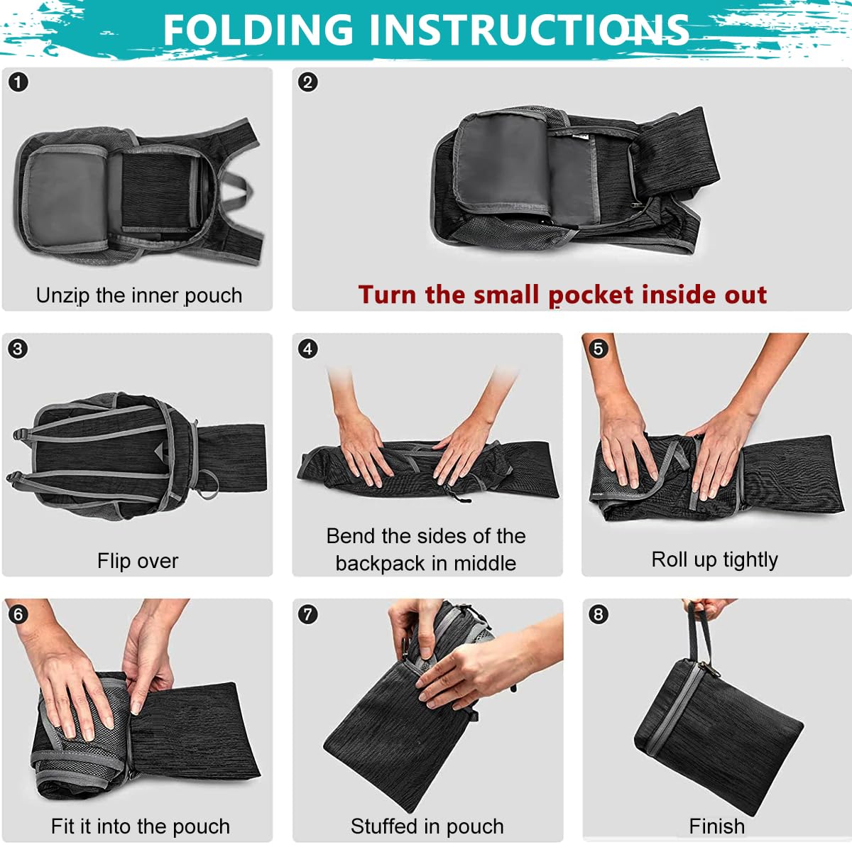 Optifit Ultra Slim Outdoor Backpack for Hiking and Camping with 10L Capacity | Lightweight Foldable Nylon Bag