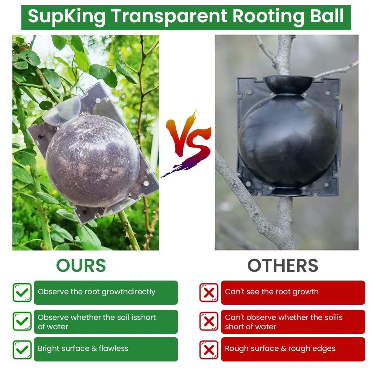 HASTHIP Plant Rooting Ball Set for Air Layering with Secure Locks 4pcs 8cm PP Plastic | Transparent Reusable Propagation Pods for Indoor and Outdoor Plants