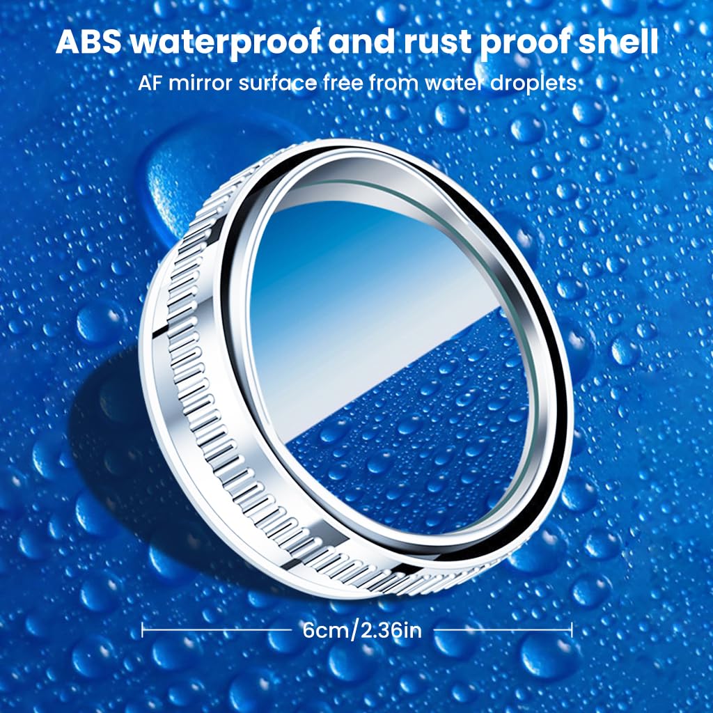 2Pcs Blind Spot Mirror for Car with 360° Adjustable Suction Cup Mount | 2 Inch HD Curved Glass