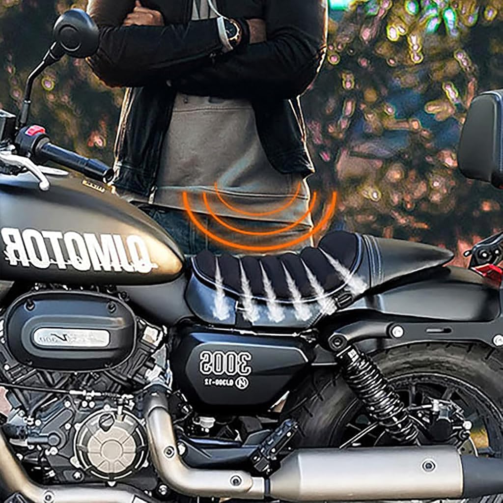 STHIRA Bike Seat Cushion for Long Rides featuring 3D Grooved Gel Pad 38x35cm | Breathable Cover