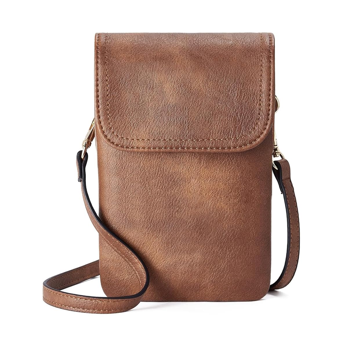 PALAY Crossbody Phone Bag Fashion Women Mini Purse Bag Fashion Vintage Brown PU Leather Phone Bag Casual Card Bag Evening Sling Bag Purse Bag Multi Pocket Mini Crossbody Bag for Daily, Travel
