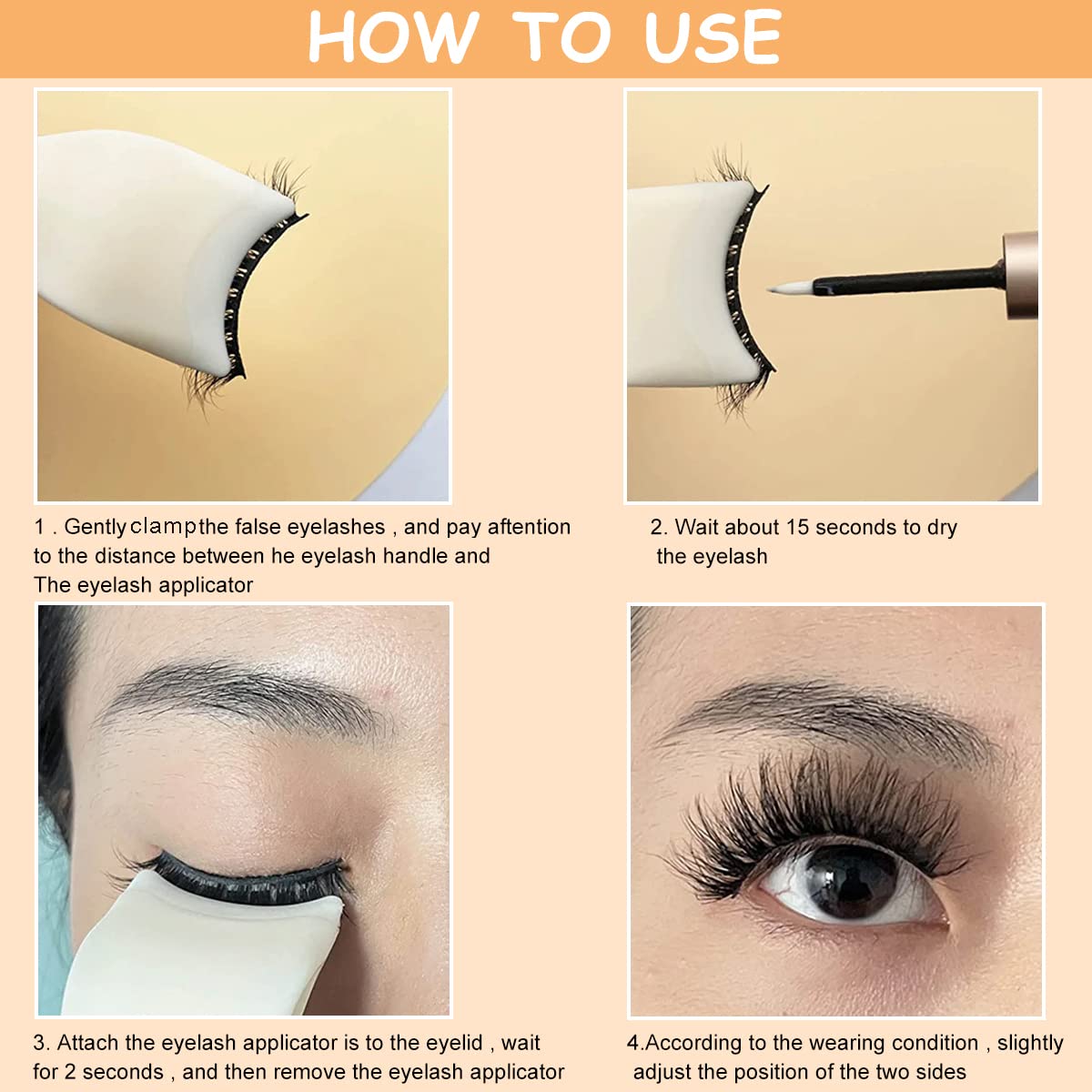 MAYCREATE False Eyelash Applicator Tool for Easy Lash Extension with Arc Clip Design | Plastic Makeup Tweezer for Beginners