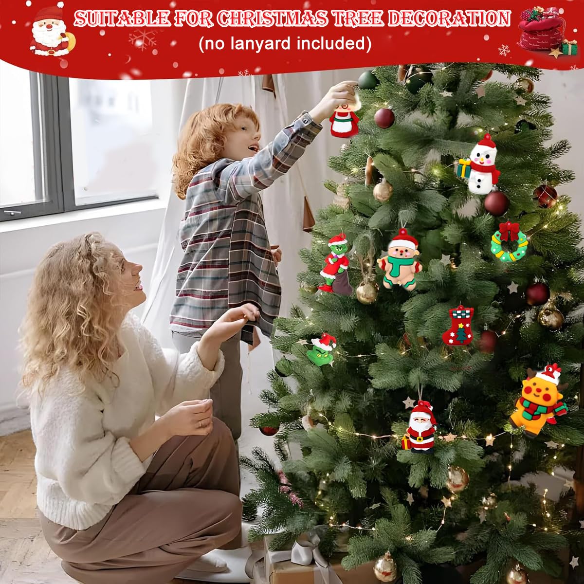 Supvox Christmas Gnome Advent Calendar 2024 for Home Décor with 3 Plush Hanging Ornaments